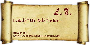 Labáth Nándor névjegykártya