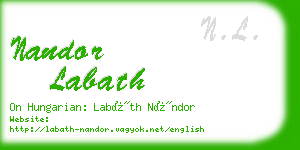 nandor labath business card
